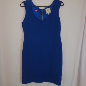 Blue Ribbed Party Dress